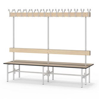 Novis Compact dobbel sittebenk 200 cm lysegrått stativ