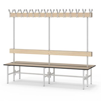 Novis Compact dobbel sittebenk 200 cm lysegrått stativ