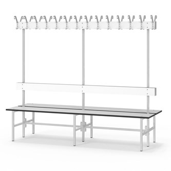 Novis Compact dobbel sittebenk 200 cm lysegrått stativ