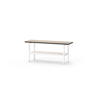 Novis Compact sittebenk med skohylle 100 cm hvitt stativ