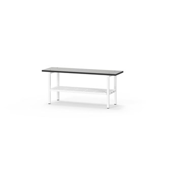 Novis Compact sittebenk med skohylle 100 cm hvitt stativ