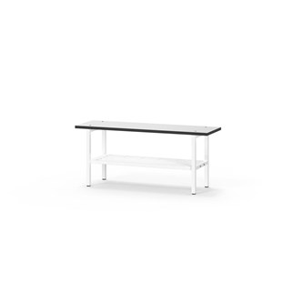 Novis Compact sittebenk med skohylle 100 cm hvitt stativ