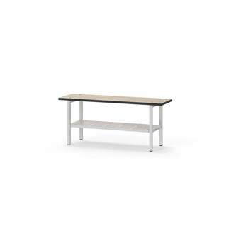 Novis Compact sittebenk med skohylle 100 cm lysegrått stativ