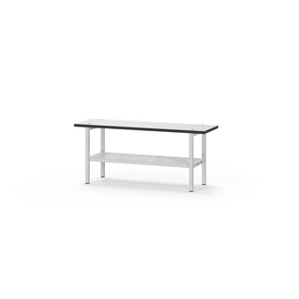 Novis Compact sittebenk med skohylle 100 cm lysegrått stativ
