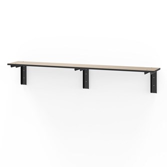 Novis Compact vegghengt sittebenk 200 cm svarte beslag