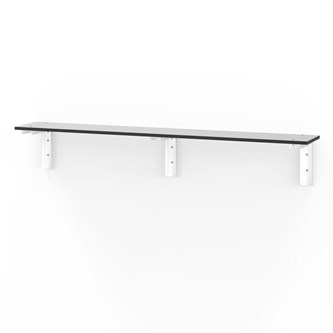 Novis Compact vegghengt sittebenk 200 cm hvite beslag