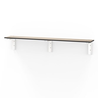 Novis Compact vegghengt sittebenk 200 cm hvite beslag