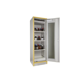 Kjemikalieskap F30 glassdør brannklassifisert B60,5xD55xH198 cm