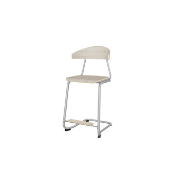 Stol Embrace C-stativ SH63 cm stort sete sølv stativ