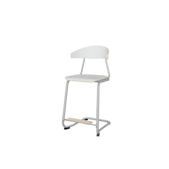 Stol Embrace C-stativ SH63 cm stort sete sølv stativ