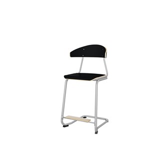 Stol Embrace C-stativ SH63 cm stort sete sølv stativ