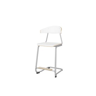 Stol Embrace C-stativ SH63 cm stort sete sølv stativ