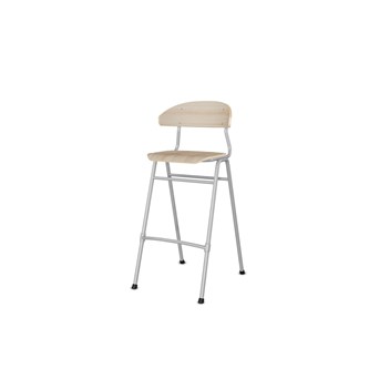 Stol Embrace 4-ben SH65 cm mellomstort sete sølv ben