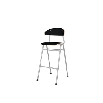 Stol Embrace 4-ben SH65 cm mellomstort sete sølv ben