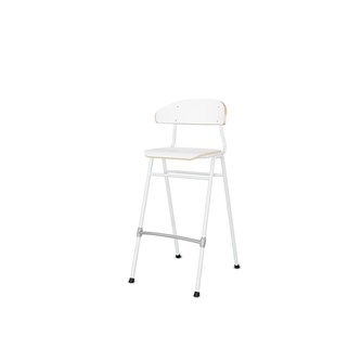 Stol Embrace BX 4-ben SH65 cm mellomstort sete hvite ben