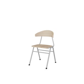 Stol Embrace 4-ben SH45 cm stort sete sølv ben