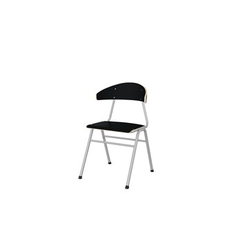 Stol Embrace 4-ben SH45 cm stort sete sølv ben