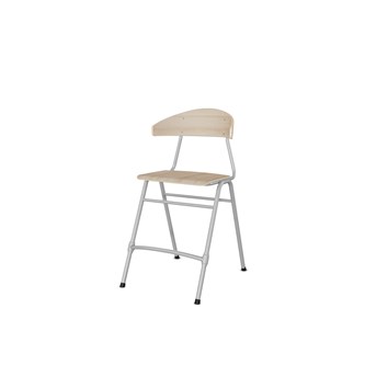 Stol Embrace 4-ben SH54 cm stort sete sølv ben