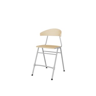 Stol Embrace 4-ben SH54 cm stort sete sølv ben