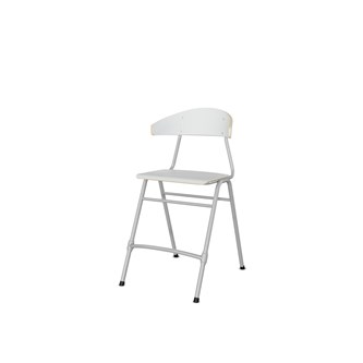 Stol Embrace 4-ben SH54 cm stort sete sølv ben