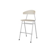 Stol Embrace 4-ben SH65 cm stort sete sølv ben