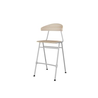 Stol Embrace 4-ben SH65 cm stort sete sølv ben