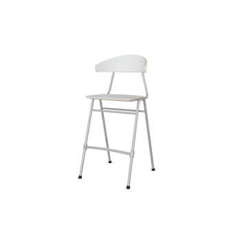 Stol Embrace 4-ben SH65 cm stort sete sølv ben