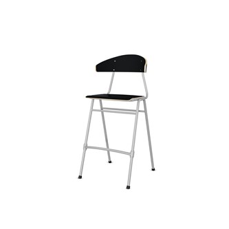 Stol Embrace 4-ben SH65 cm stort sete sølv ben
