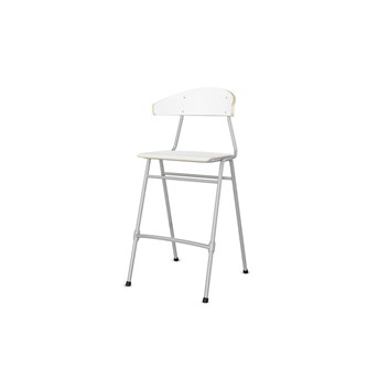 Stol Embrace 4-ben SH65 cm stort sete sølv ben