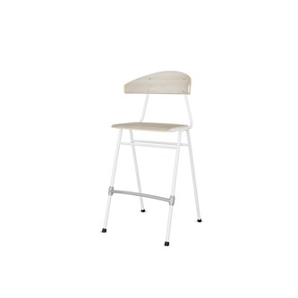 Stol Embrace BX 4-ben SH65 cm stort sete hvite ben