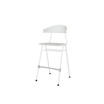 Stol Embrace BX 4-ben SH65 cm stort sete hvite ben