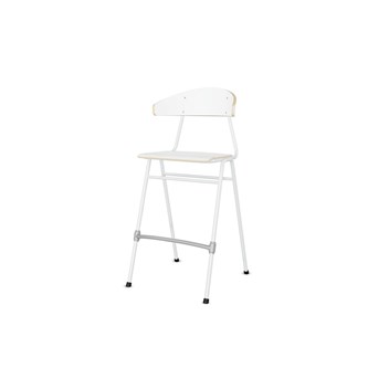 Stol Embrace BX 4-ben SH65 cm stort sete hvite ben