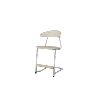 Stol Embrace C-stativ SH45/63 cm stort sete sølv stativ