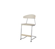 Stol Embrace C-stativ SH45/63 cm stort sete sølv stativ
