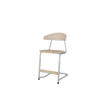 Stol Embrace C-stativ SH45/63 cm stort sete sølv stativ