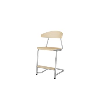 Stol Embrace C-stativ SH45/63 cm stort sete sølv stativ