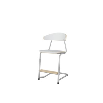 Stol Embrace C-stativ SH45/63 cm stort sete sølv stativ