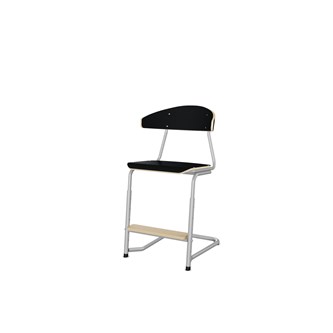 Stol Embrace C-stativ SH45/63 cm stort sete sølv stativ