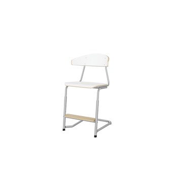 Stol Embrace C-stativ SH45/63 cm stort sete sølv stativ