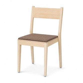 Stol Use med polstret sete, klarlakkert bjørk