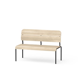 Adapt benk med rygg i kryssfiner SH 45 cm