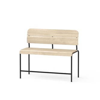 Adapt benk med rygg i kryssfiner SH 65 cm