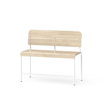 Adapt benk med rygg i kryssfiner SH 65 cm