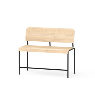 Adapt benk med rygg i kryssfiner SH 65 cm
