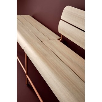 Adapt benk med rygg i kryssfiner SH 65 cm