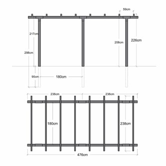 Pergola 2 moduler