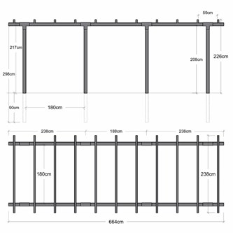Pergola 3 moduler