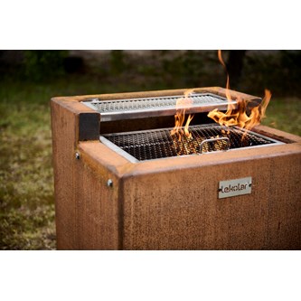 Grill av cortenstål to varmenivåer