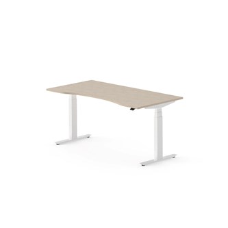 Skrivebord Work FSC BX T-E mageutskjæring 160x80 cm hvitt stativ