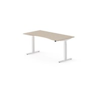 Skrivebord Work FSC BX T-E mageutskjæring 160x80 cm hvitt stativ